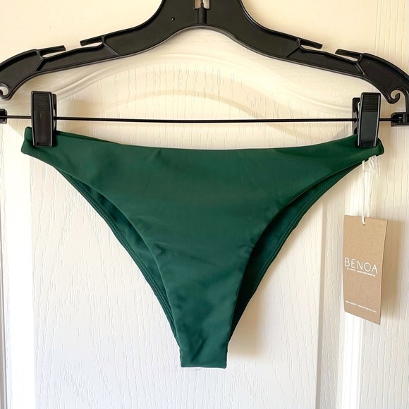 Benoa Swim Celma Bikini Bottom Fern Green Medium Rise Cheeky Small NWT